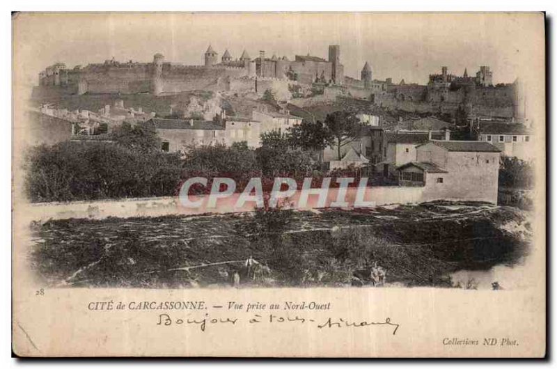 Postcard Old Cite Carcassonne shooting in the North West