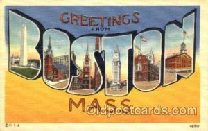 Greetings From Boston, Mass. USA Large Letter Town Unused light wear close to...