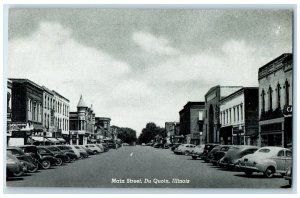 c1950's Cafe Business District Main Street Du Quoin Illinois IL Vintage Postcard