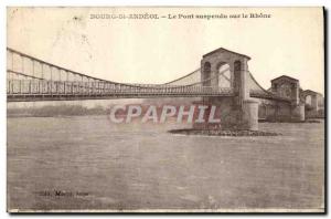 Old Postcard Suspension bridge over the Rhone