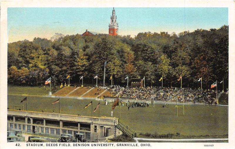 D21/ Granville Ohio Postcard c1930 Stadium Deeds Field Denison University