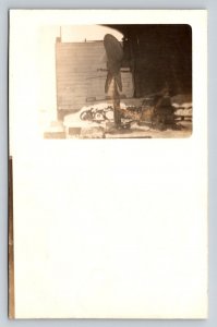 RPPC   Large Boat Propeller Being Worked on  Postcard