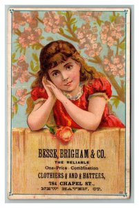 Vintage 1880's Victorian Trade Card Besse, Brigham & Co Clothiers New Haven CT