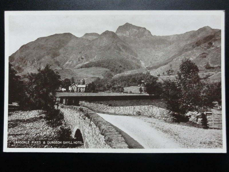 Cumbria: Langdale Pikes & Dungeon Ghyll Hotel, Old Postcard
