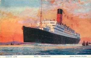 Postcard 1920s Cunard Steamship RMS Franconia advertising TR24-2354