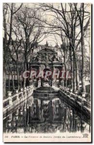 Paris Old Postcard Fountain medicis Luxembourg Gardens