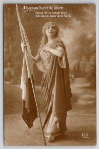Patriotic France Sacred Flag of Glory Postcard G28