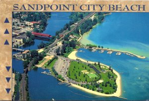 Idaho Sandpoint City Beach On Lake Pen Oreille Aerial View