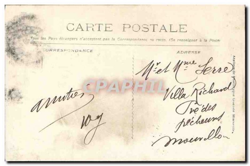 Old Postcard From Disaster Jena Guilibert Monsignor Bishop of Frejus The visi...