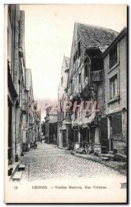 Postcard Old Chinon Vieilles Maisons Rue Voltaire