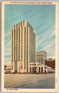 1938 St. Paul City Hall and Ramsey Country Court House Minnesota Posted Postcard