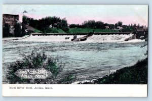 Anoka Minnesota Postcard Rum River Dam Exterior Building c1910 Vintage Antique