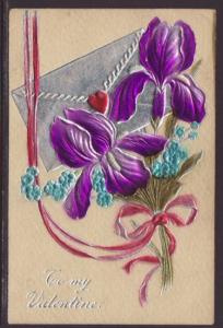 To My Valentine,Irises Postcard 