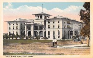 Port Arthur Texas birds eye view outside Hotel Plaza antique pc Y13459