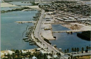 KEY WEST FL Roosevelt Boulevard Boats Stock Island postcard K29