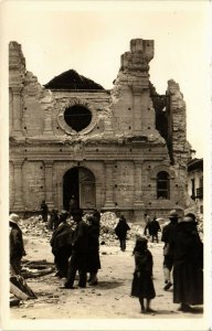 PC CPA ECUADOR, STREET SCENE, CHURCH, Vintage REAL PHOTO Postcard (b22352)