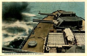 Military - Big Guns in Action, U.S. Battleship
