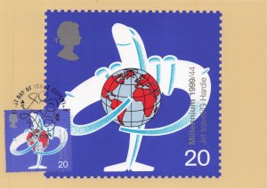 Jet Travel World Spinning Map Globe Royal Mail FDC Postcard