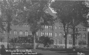 J8/ Burlington University of Vermont RPPC Postcard c1912 Science Hall 91