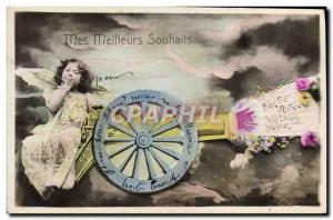 Old Postcard Fantasy Angel Wheel