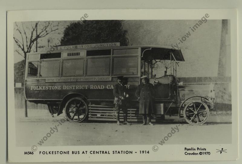 pp0913 - Kent Folkestone - Folkestone Bus at Central Station - Pamlin postcard