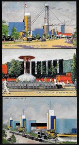 AU180 Expo. 1933, 5 Pcs. Fountain &  Court Electric, Sky Ride, Field Museum