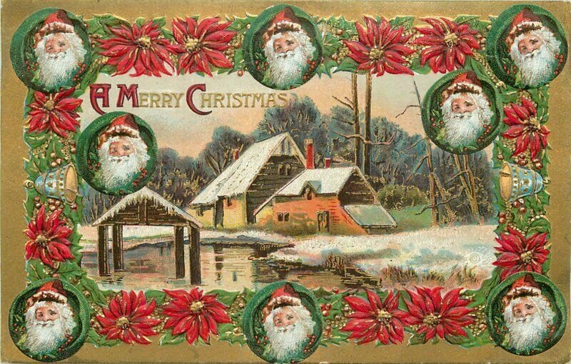 Artist impression Christmas Santa Claus Postcard 20-11448