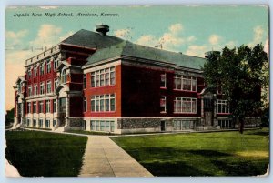 Atchison Kansas KS Postcard Ingalls New High School Building Exterior View 1911