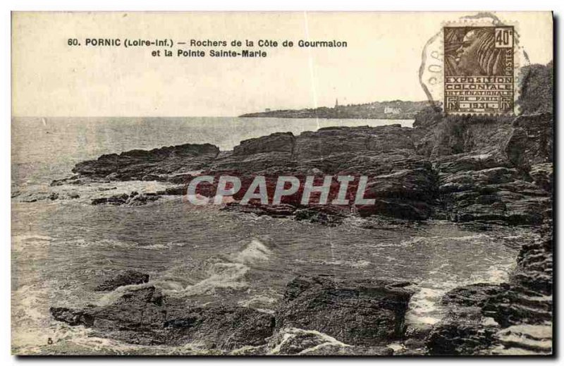 Old Postcard Pornic Rocks Cote Gourmalon and the Pointe Sainte Marle