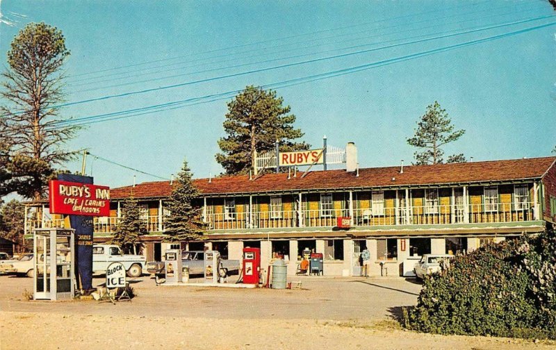 BRYCE CANYON, UT Utah  RUBY'S INN~GAS STATION & FIREPLACE Roadside TWO Postcards