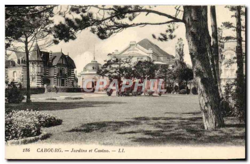 Old Postcard Cabourg Jardins du Casino