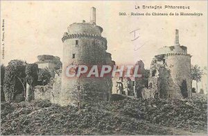 Old Postcard Brittany Picturesque Ruins of Chateau Hunaudaye