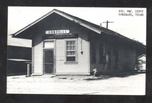 RPPC GONZALEZ TEXAS RAILROAD DEPOT TRAIN STATION REAL PHOTO POSTCARD