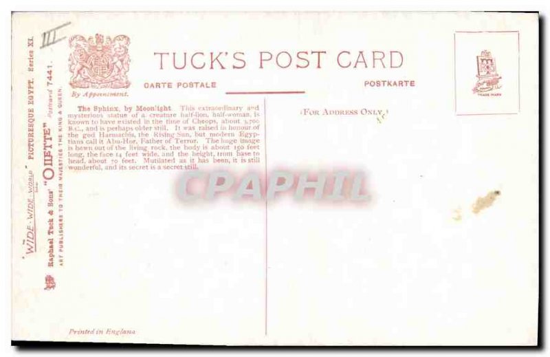 Postcard Ancient Egypt Egypt The Sphinx by moonlight