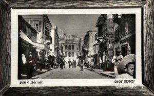 Syra Syros Greece Rue d'Hermes Aegean Sea c1910 Real Photo Postcard