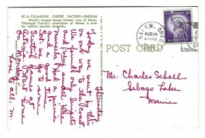 postcard Posted 1961, The Tillamook Cheese Factory, Tillamook, Oregon. 