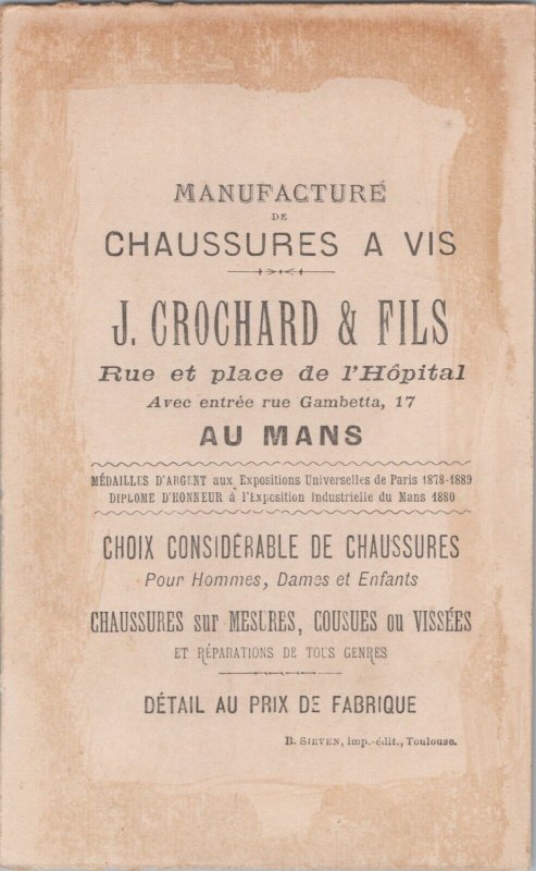 Birds Advertising Card Manufacture De Chaussures A Vis C005