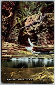 Vtg New York NY Watkins Glen Baptismal Font 1910s Old View Postcard