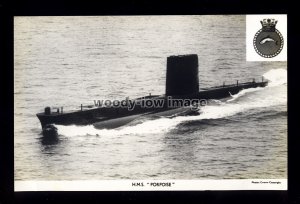 na7237 - Royal Navy Submarine - HMS Porpoise - postcard