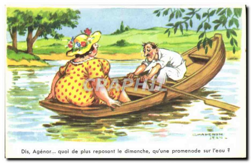 Old Postcard Fantasy Humor Barque John Hood