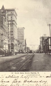 South Main Street - Dayton, Ohio 1907 postcard