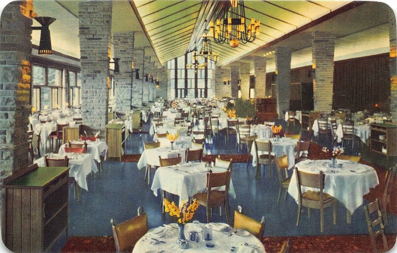 Jasper Alberta Canada 1960s Postcard Jasper Park Lodge Resort Dining Room 