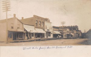 J64/ Durand Illinois RPPC Postcard c1910 Starr Store Masbury Paint Main St 334