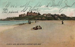 Vintage Postcard 1908 Atlantic Hotel & Cottages Nantasket Beach MA Massachusetts