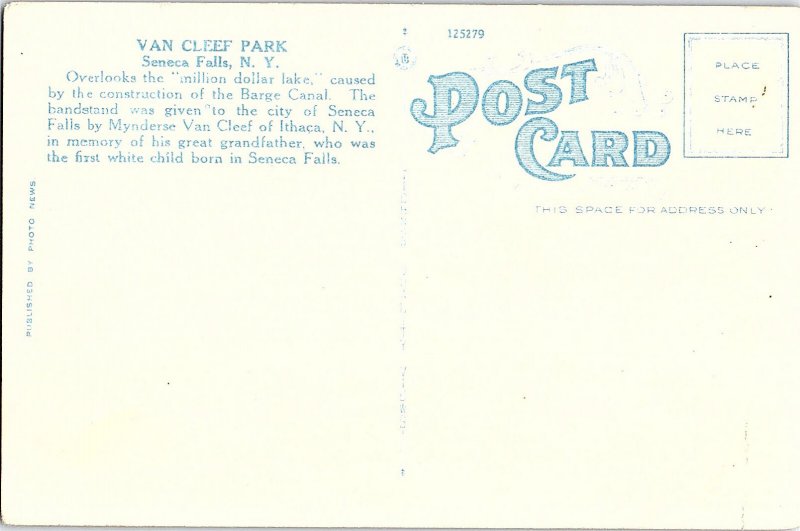 Postcard PARK SCENE Seneca Falls New York NY AI2663