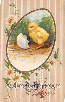 Happy Easter Postal Used Unknown, Missing Stamp crease bottom edge