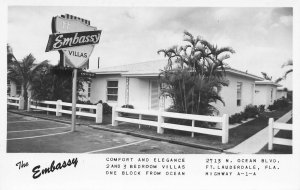 Fort Lauderdale FL The Embssy Villas Real Photo Postcard