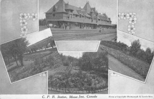 C.P.R. STATION Moose Jaw, Canada Railroad Depot c1910s Vintage Postcard