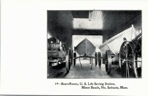 Postcard MA North Scituate Minot Beach Boat Room Life Saving Station ~1905 H17