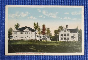 Vintage High School Buildings Newport Maine ME 1918 Postcard